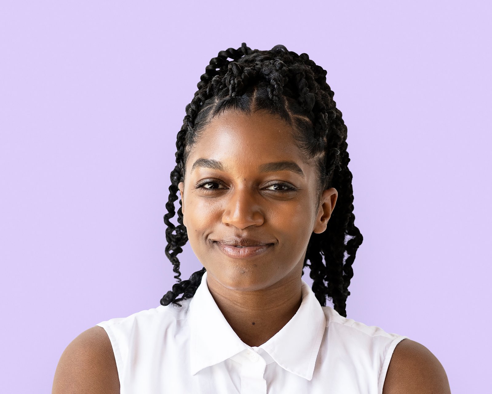 Portrait of a cheerful black lady